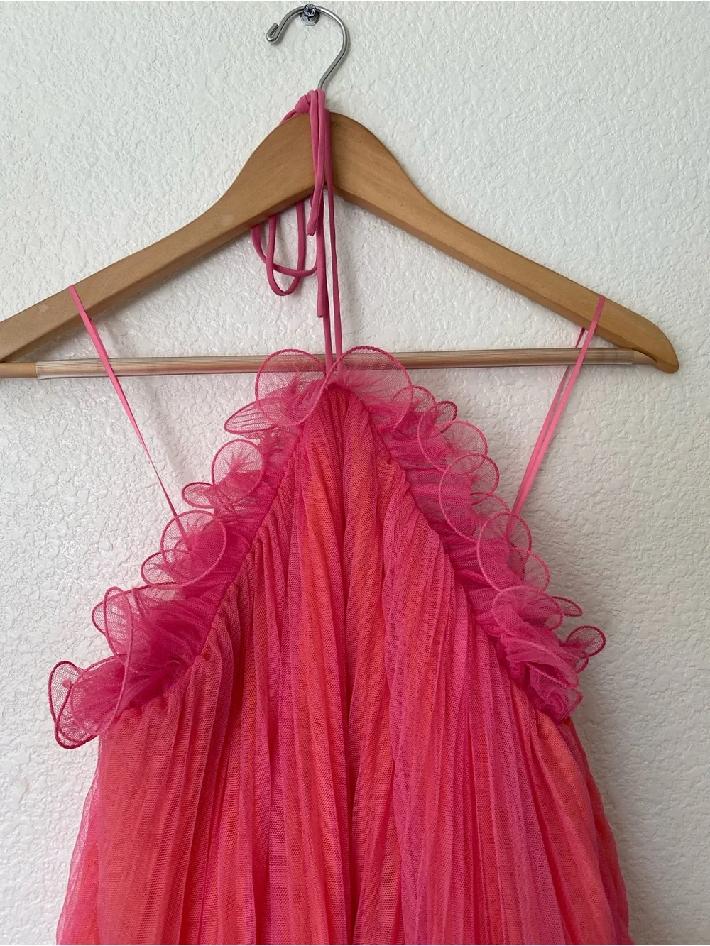 Amur Tate Tulle Color Block Halter Dress - Picture 4 of 7